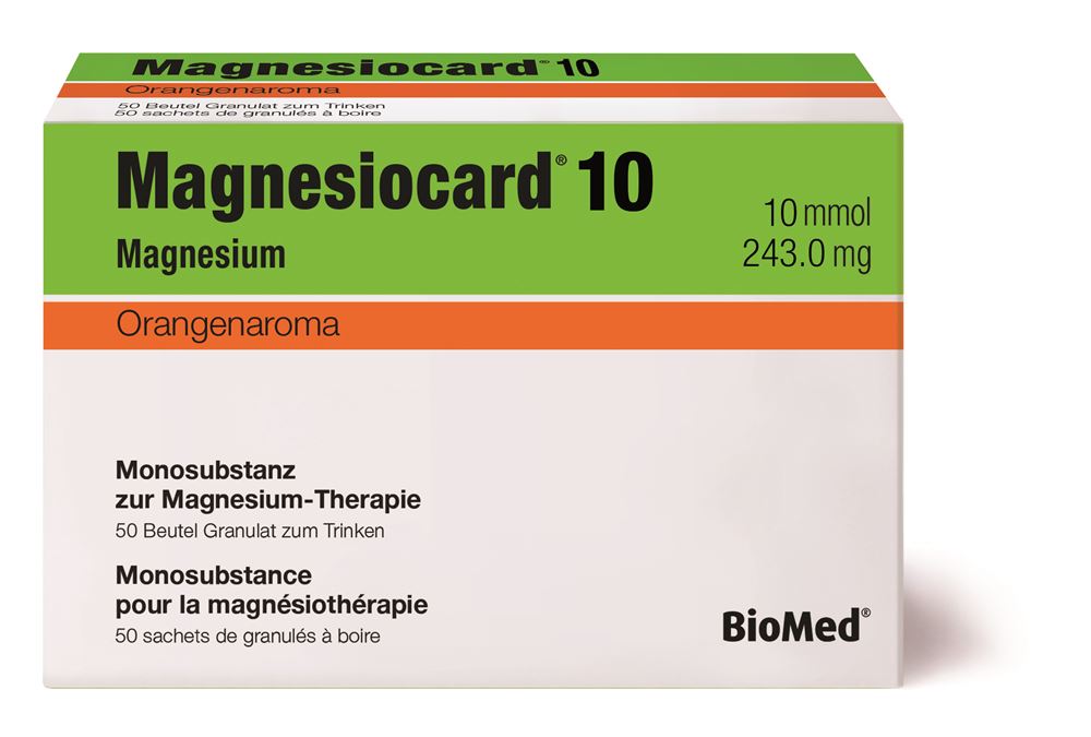 Magnesiocard 10 Orange, Granulat zur Herstellung einer Lösung zum Einnehmen