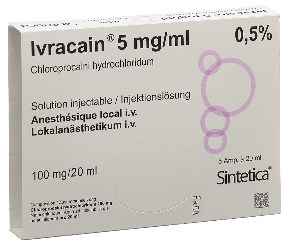 IVRACAIN sol inj 5 mg/ml 5 amp 20 ml