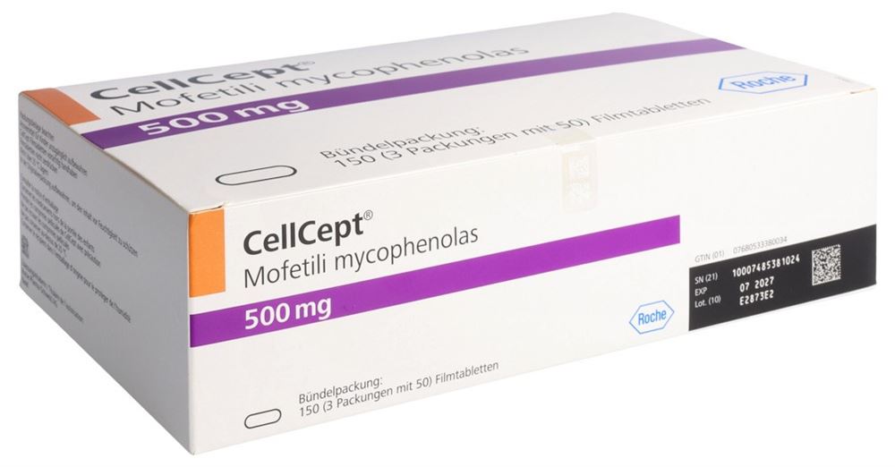 CELLCEPT cpr pel 500 mg 3 x 50 pce