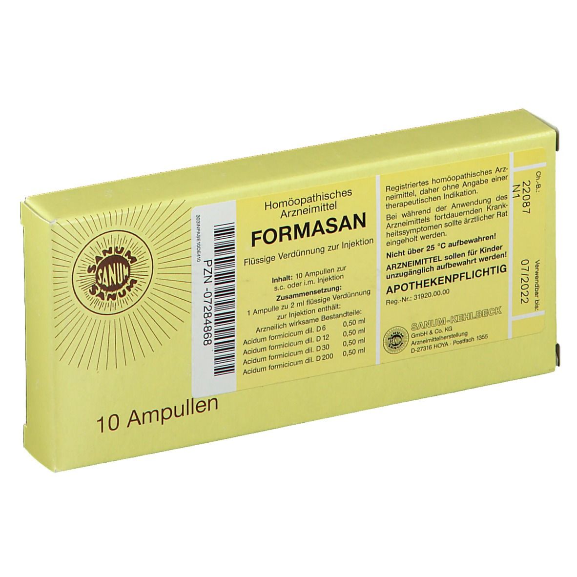 Formasan, Injektionslösung (i.m., s.c.)