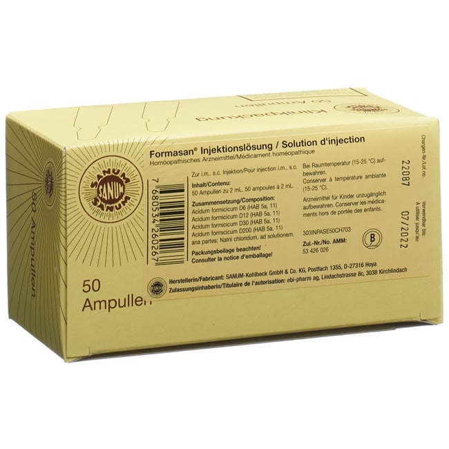 Formasan, Injektionslösung (i.m., s.c.)