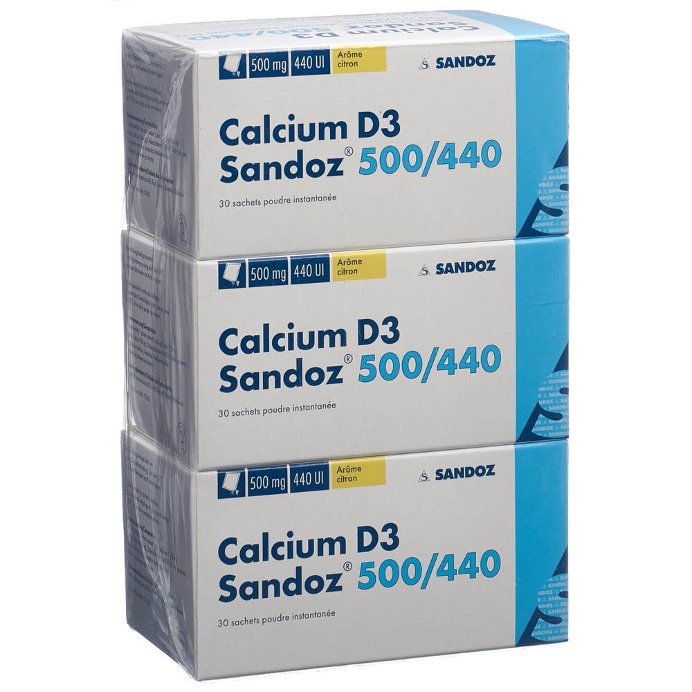 Calcium D3 Sandoz 500/440, Instant-Pulver mit Zitronenaroma