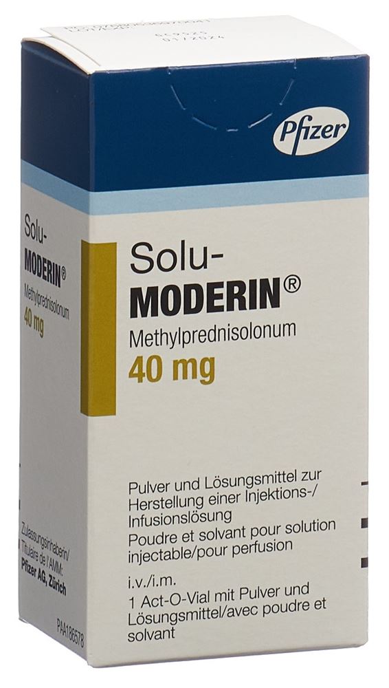 Solu-Moderin 40 mg, Pulver und Lösungsmittel zur Herstellung einer Injektions-/Infusionslösung