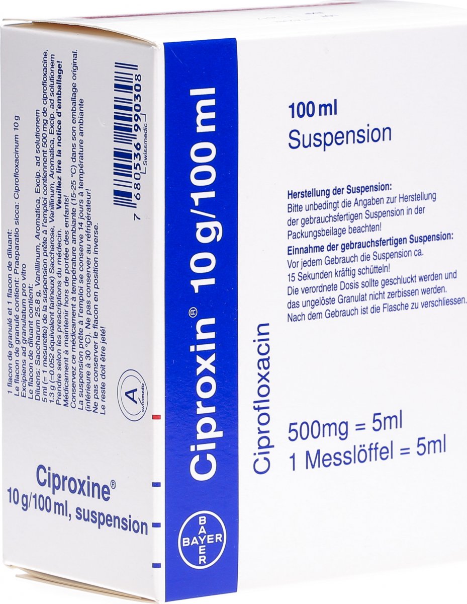 Ciproxin 10 g/100 ml, Granulat und Lösungsmittel zur Herstellung einer Suspension zum Einnehmen