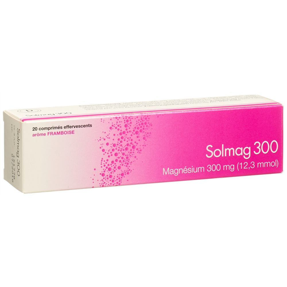 SOLMAG 300 cpr eff arôme framboise bte 20 pce