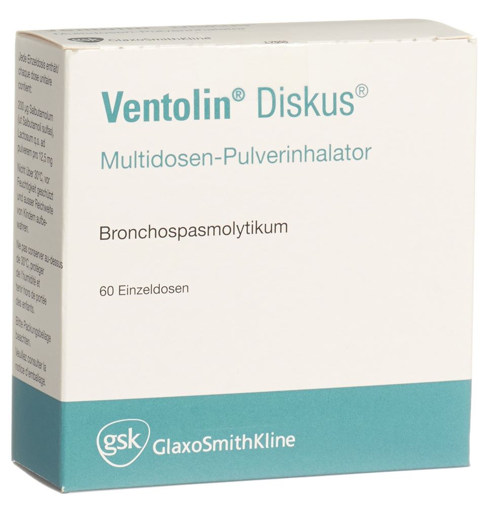 VENTOLIN Diskus multidos pdr inh 200 mcg 60 dos