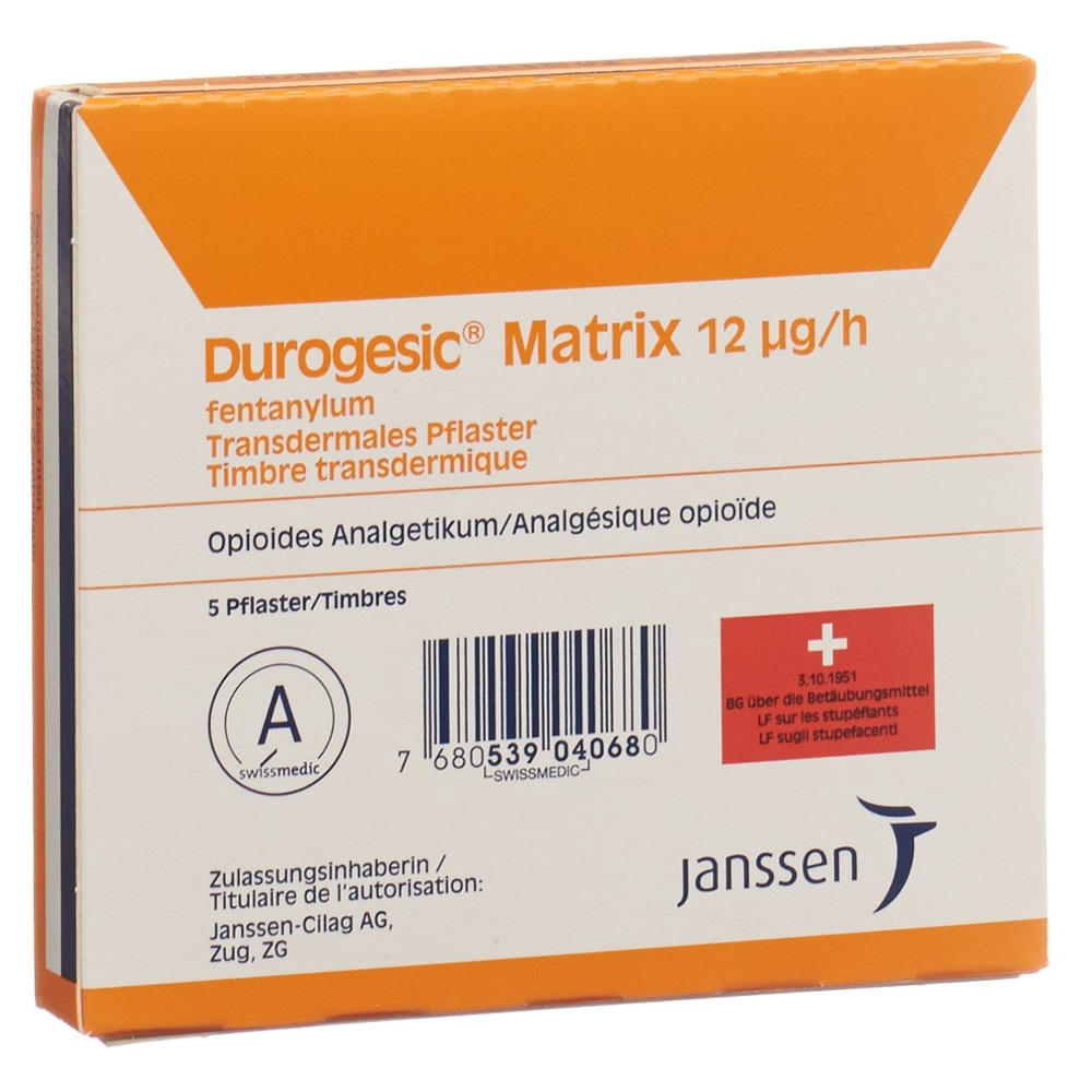 DUROGESIC patch mat 12 mcg/h sach 5 pce