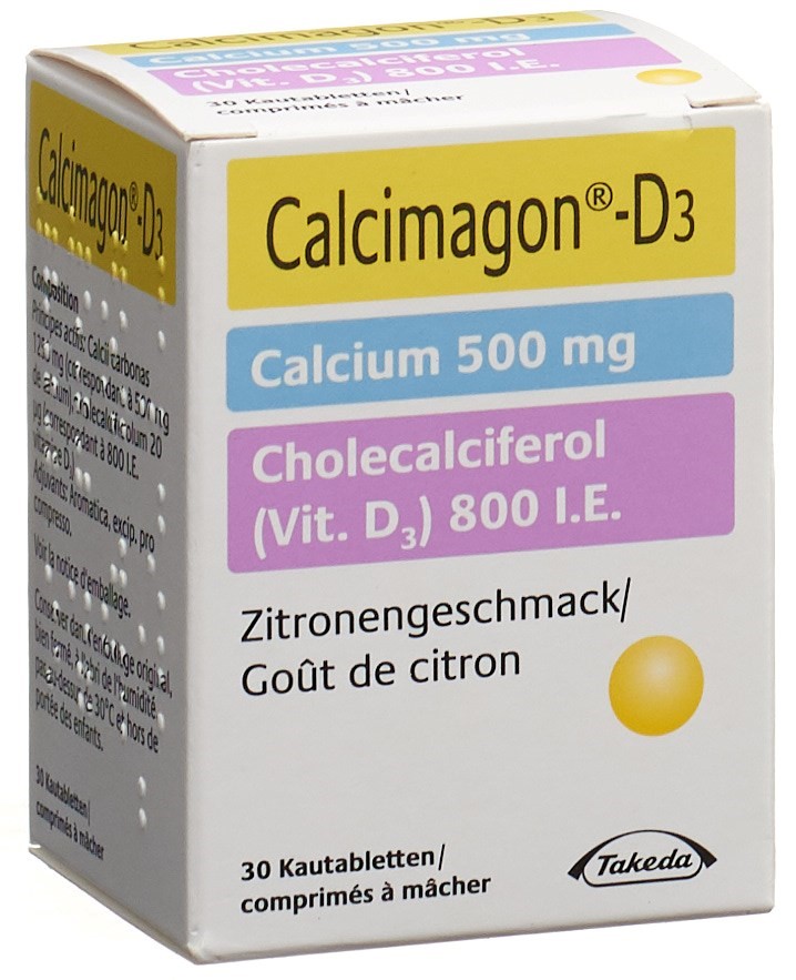 CALCIMAGON D3 cpr croquer 500/800 citron 30 pce