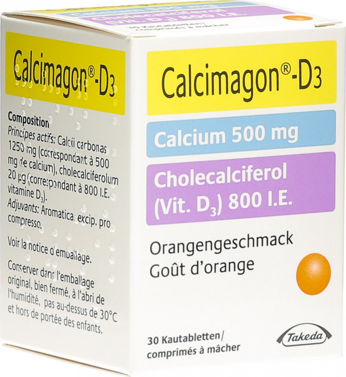 Calcimagon-D3 500/800, Kautabletten mit Orangengeschmack