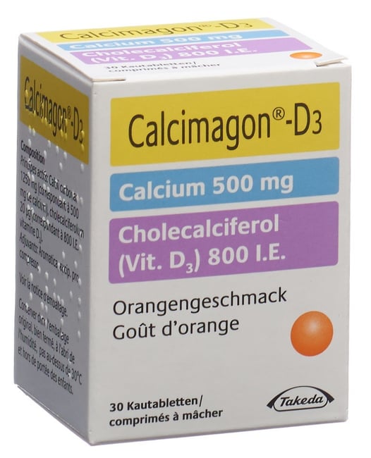 Calcimagon-D3 500/800, Kautabletten mit Orangengeschmack