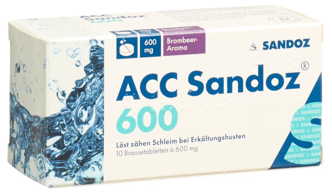 ACC Sandoz cpr eff 600 mg arôme mûre 10 pce