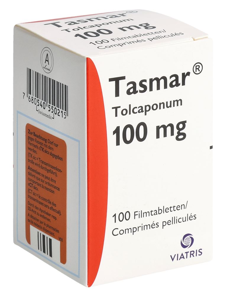 TASMAR cpr pell 100 mg fl 100 pce