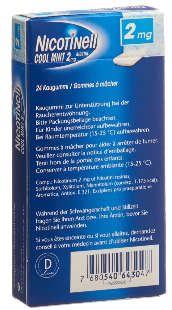 NICOTINELL Gum 2 mg cool mint 24 pce