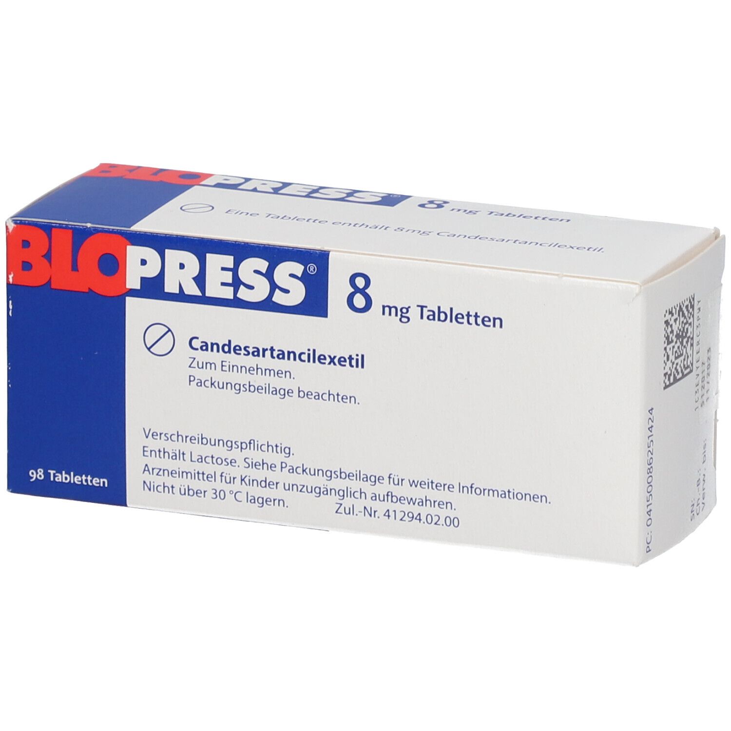 Blopress 8 mg, Tabletten