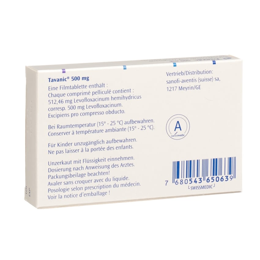 Tavanic 500 mg, comprimés pelliculés