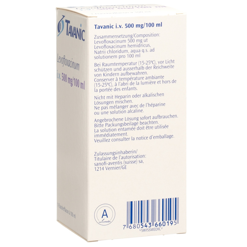 TAVANIC i.v. sol perf 500 mg/100ml flac 100 ml