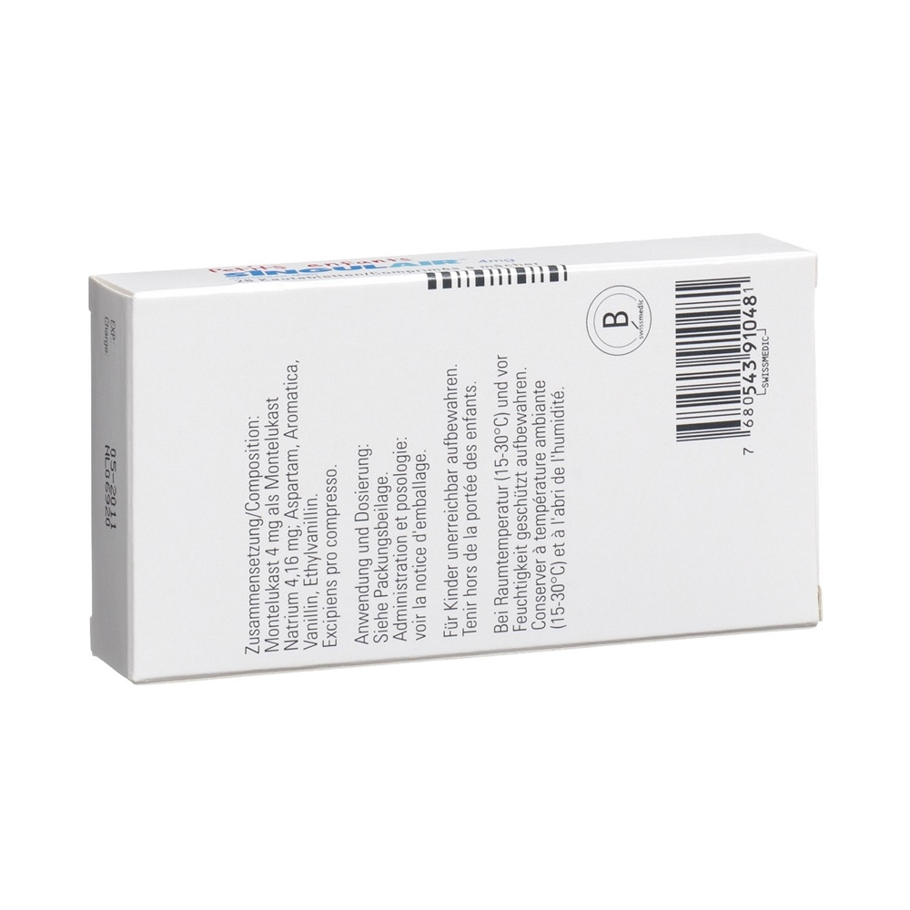 SINGULAIR cpr croquer 4 mg petit enf 28 pce