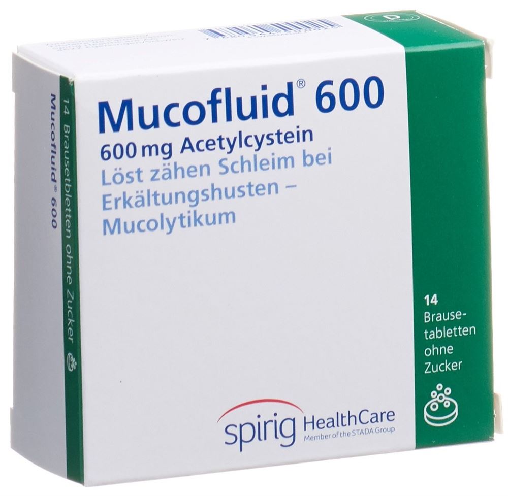 MUCOFLUID cpr eff 600 mg bte 14 pce