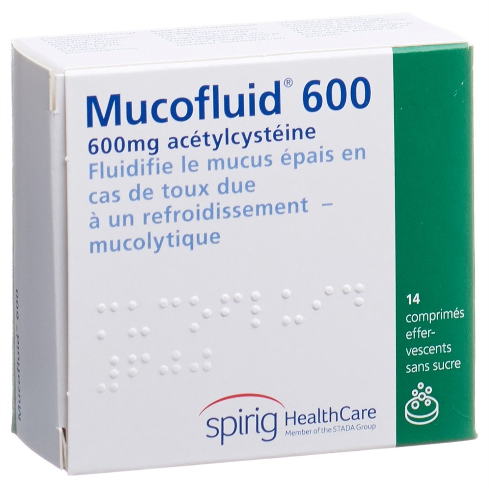 MUCOFLUID cpr eff 600 mg bte 14 pce