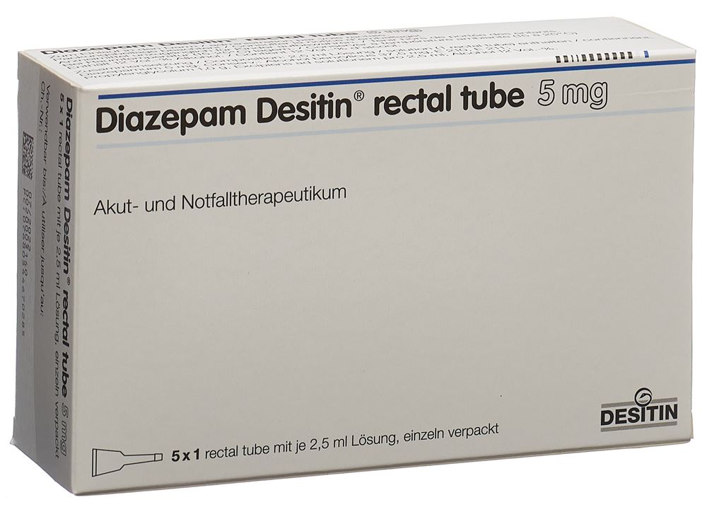 DIAZEPAM Desitin rectal tube 5 mg 5 x 2.5 ml