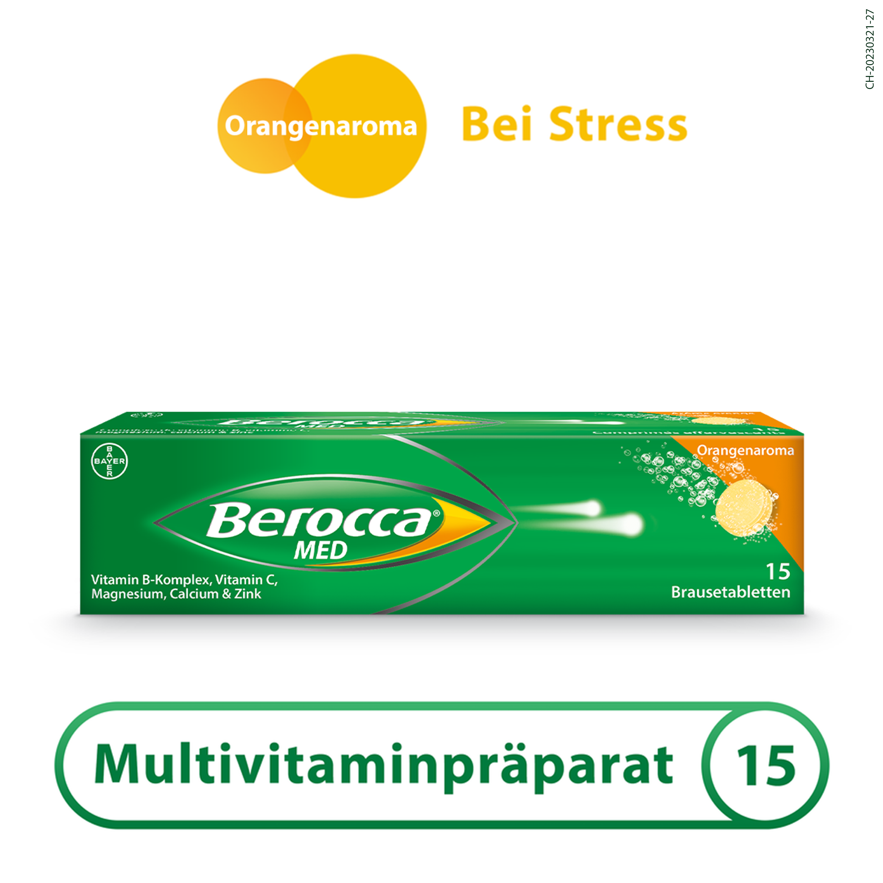 BEROCCA MED cpr eff arôme orange 15 pce