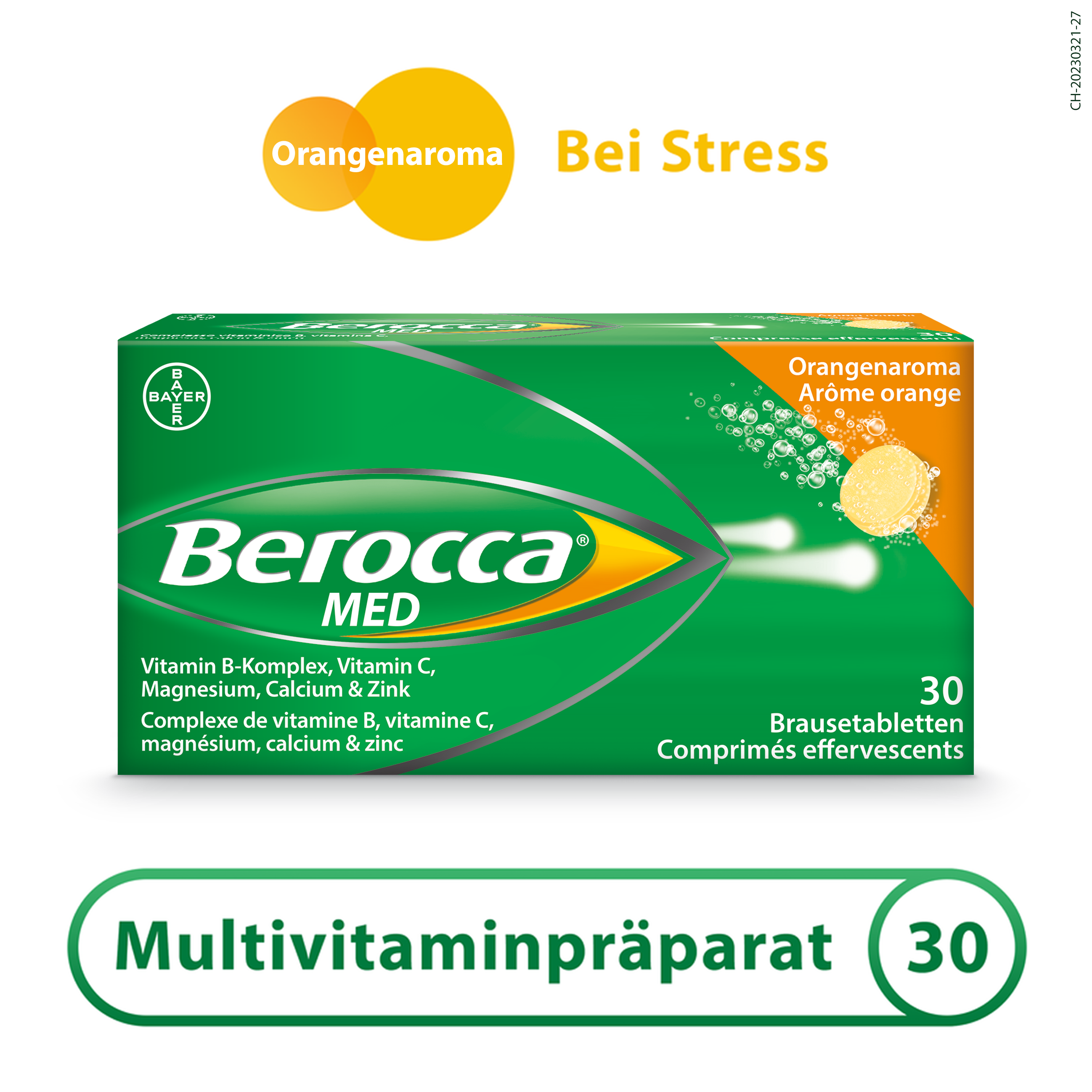 BEROCCA MED cpr eff arôme orange 30 pce