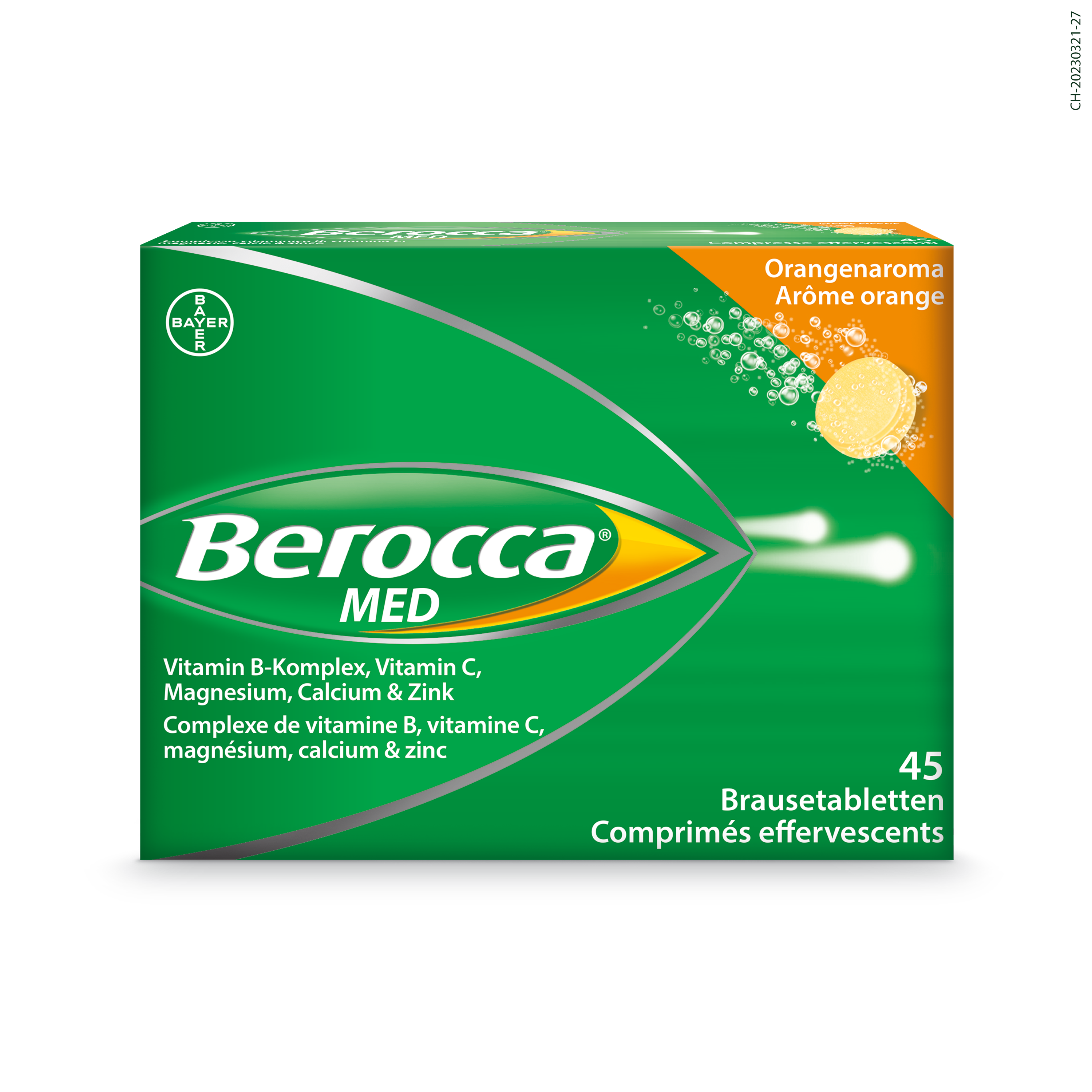 BEROCCA MED cpr eff arôme orange 45 pce