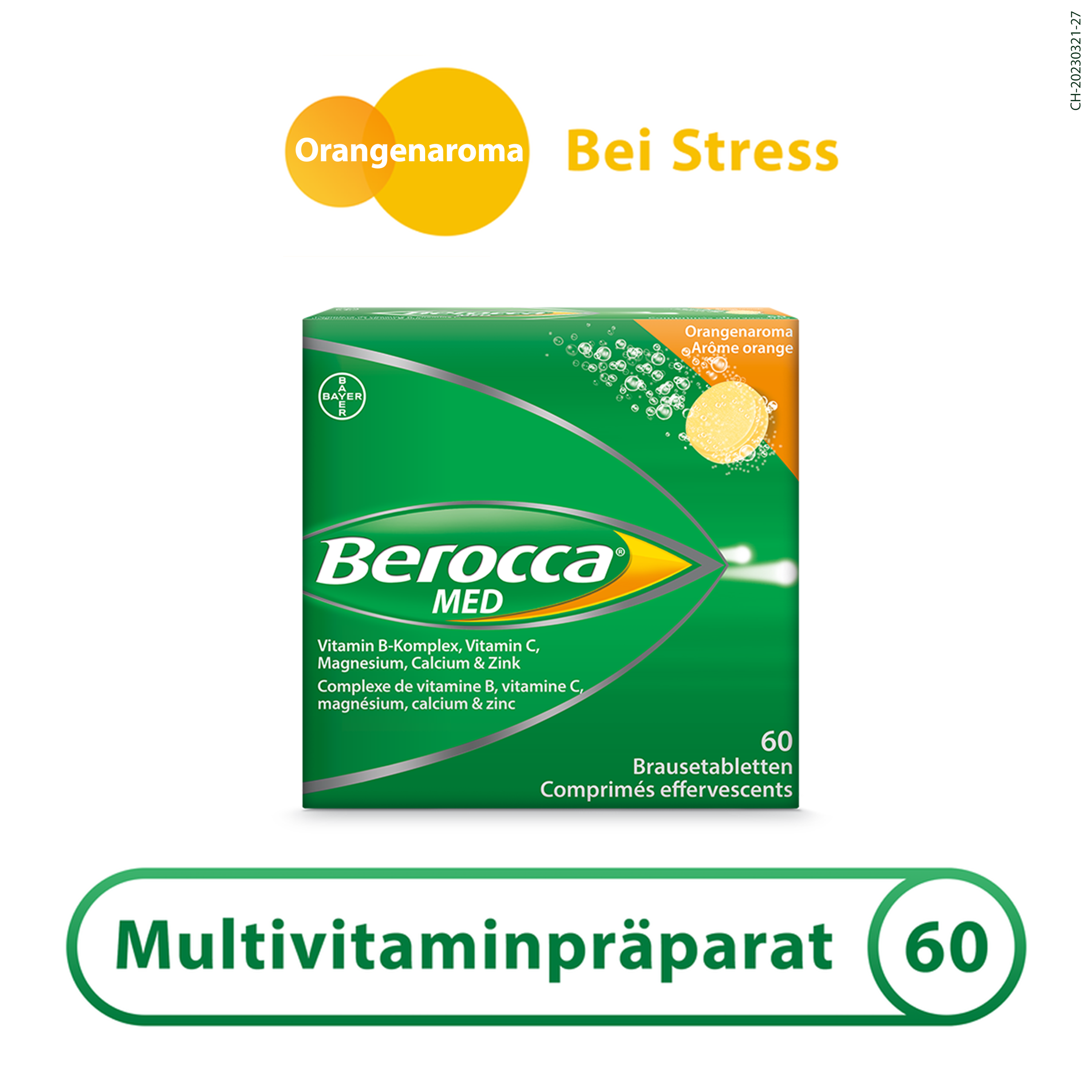 BEROCCA MED cpr eff arôme orange 60 pce