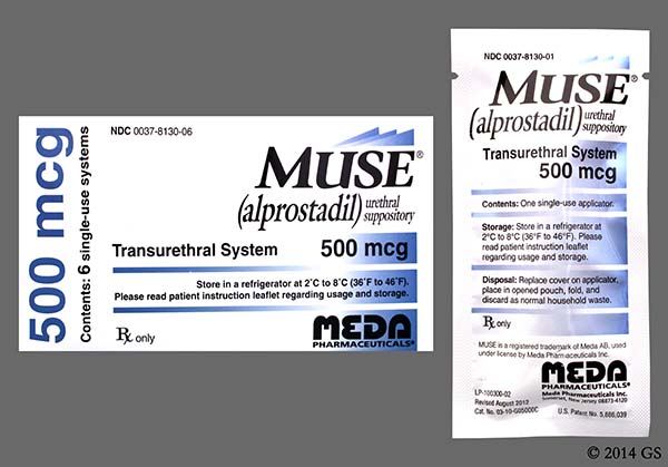 Muse 500 ug, Stäbchen zur Anwendung in der Harnröhre