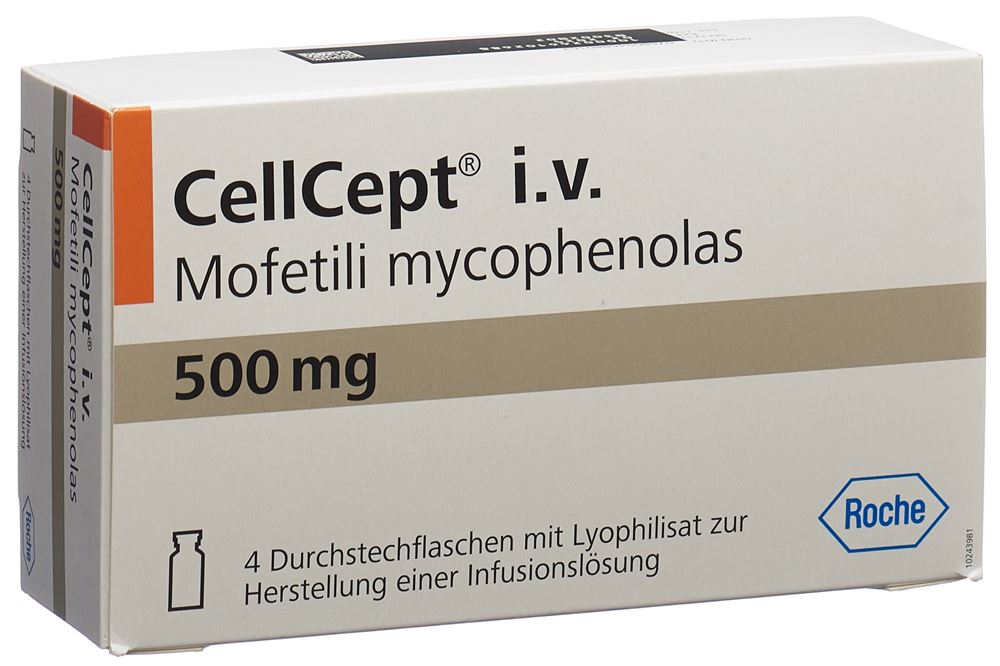 CELLCEPT i.v. subst sèche 500 mg flac 4 pce