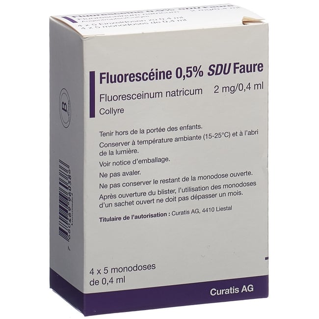Fluoresceine Oxybuprocaine SDU Faure, Augentropfen