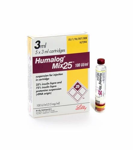 Insulin Lilly Humalog Mix 25 cartouches 3,0 mL, suspension injectable