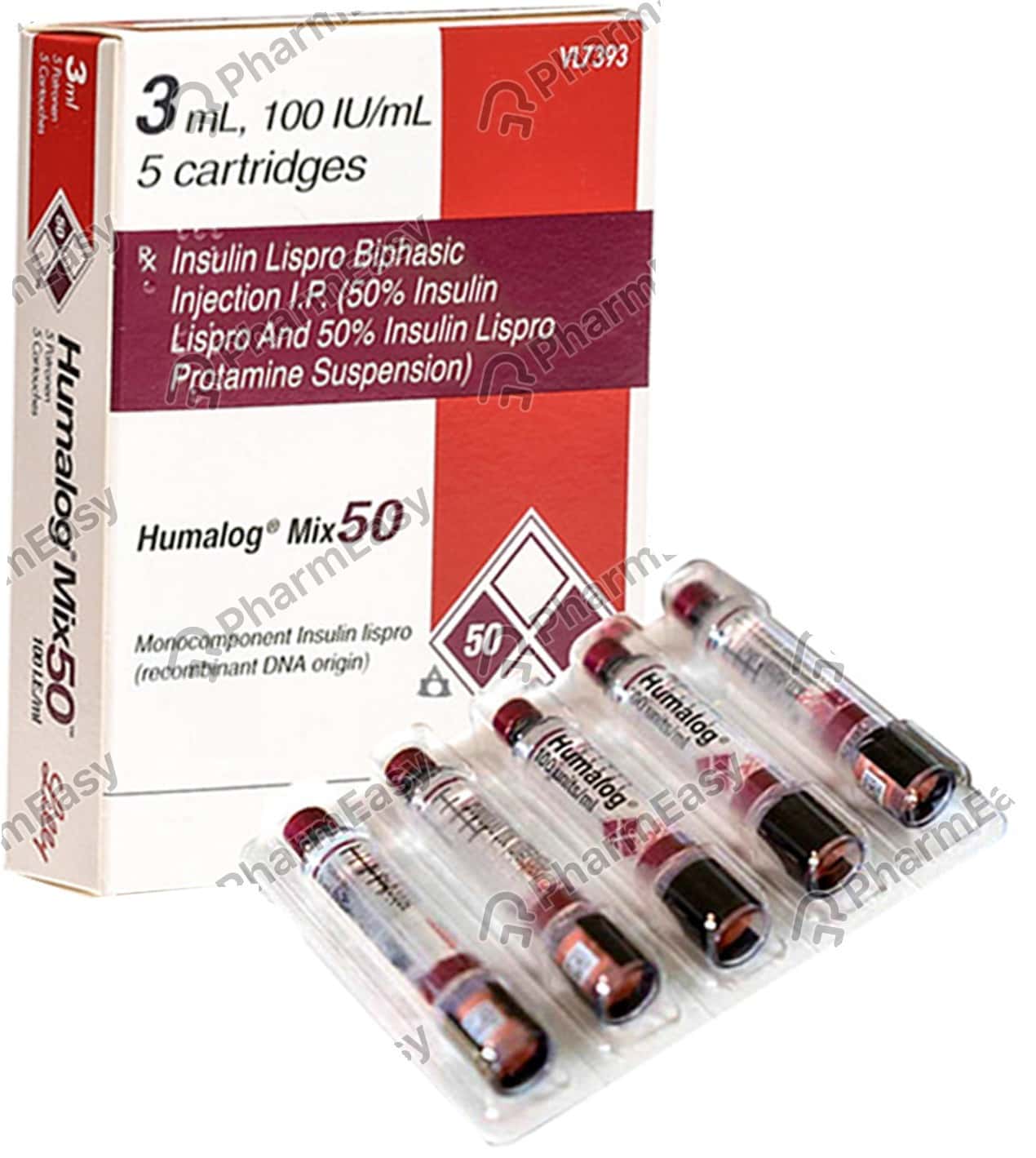 Insulin Lilly Humalog Mix 50 cartouches 3.0 mL, suspension injectable