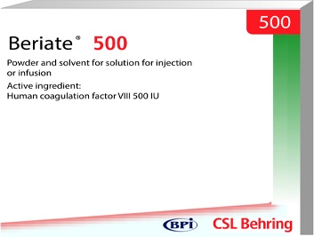 BERIATE subst sèche 500 UI c solv + set flac