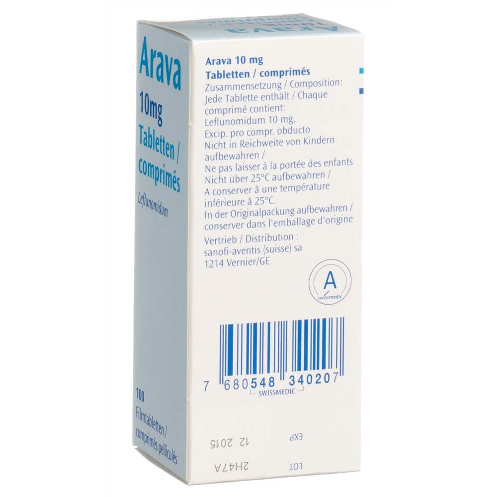 ARAVA cpr pell 10 mg bte 100 pce