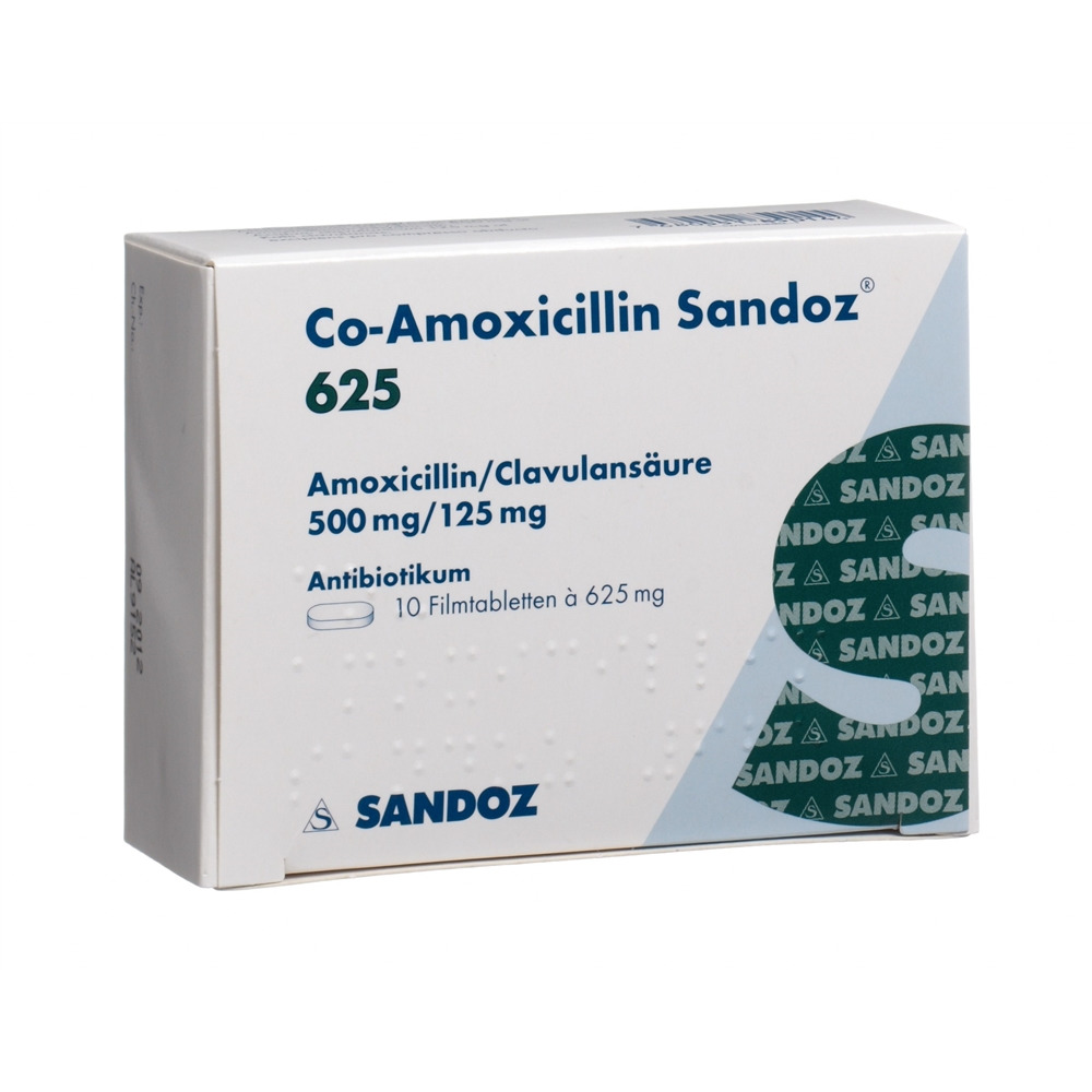 CO-AMOXICILLINE Sandoz cpr pell 625 mg 10 pce