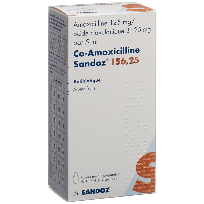 Co-Amoxicillin Sandoz 156,25, Pulver zur Zubereitung einer Suspension zum Einnehmen