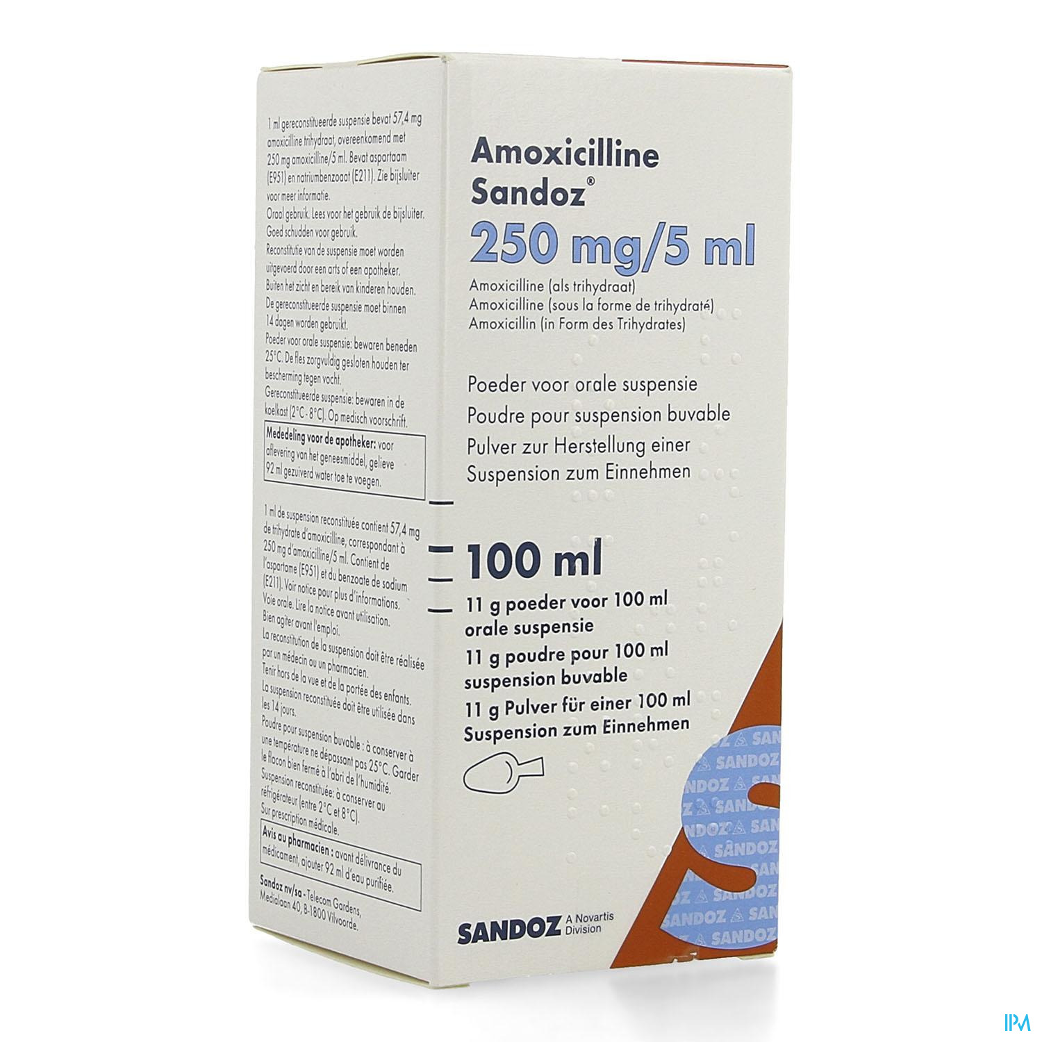 Co-Amoxicillin Sandoz 312,5, Pulver zur Zubereitung einer Suspension zum Einnehmen