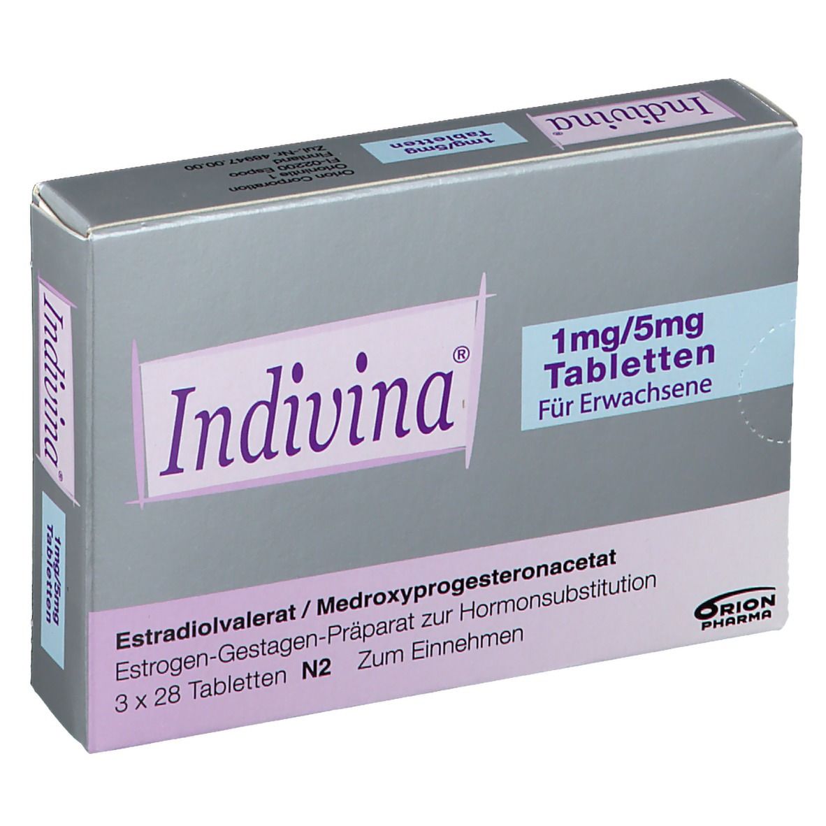 Indivina 1 mg/5 mg, Tabletten