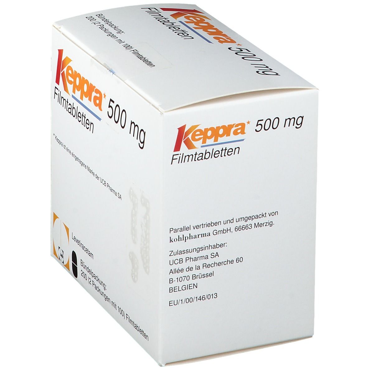 Keppra 500 mg, comprimés pelliculés