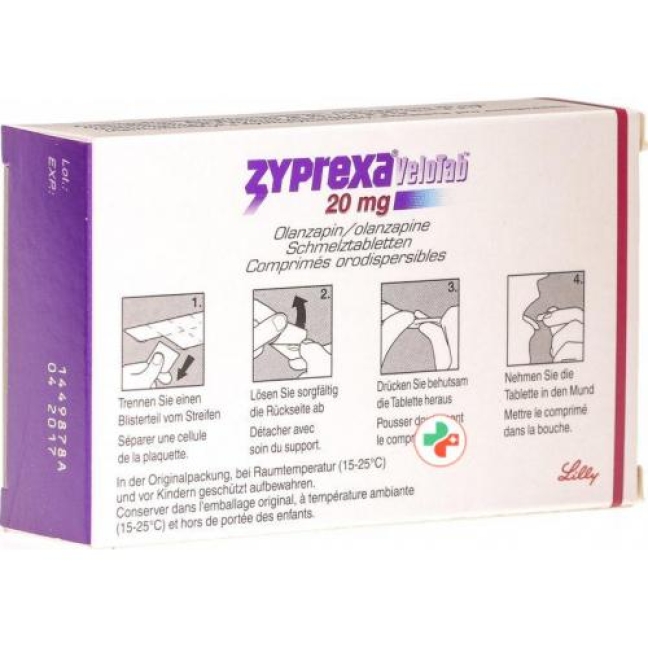 Zyprexa Velotab 20 mg, Schmelztabletten