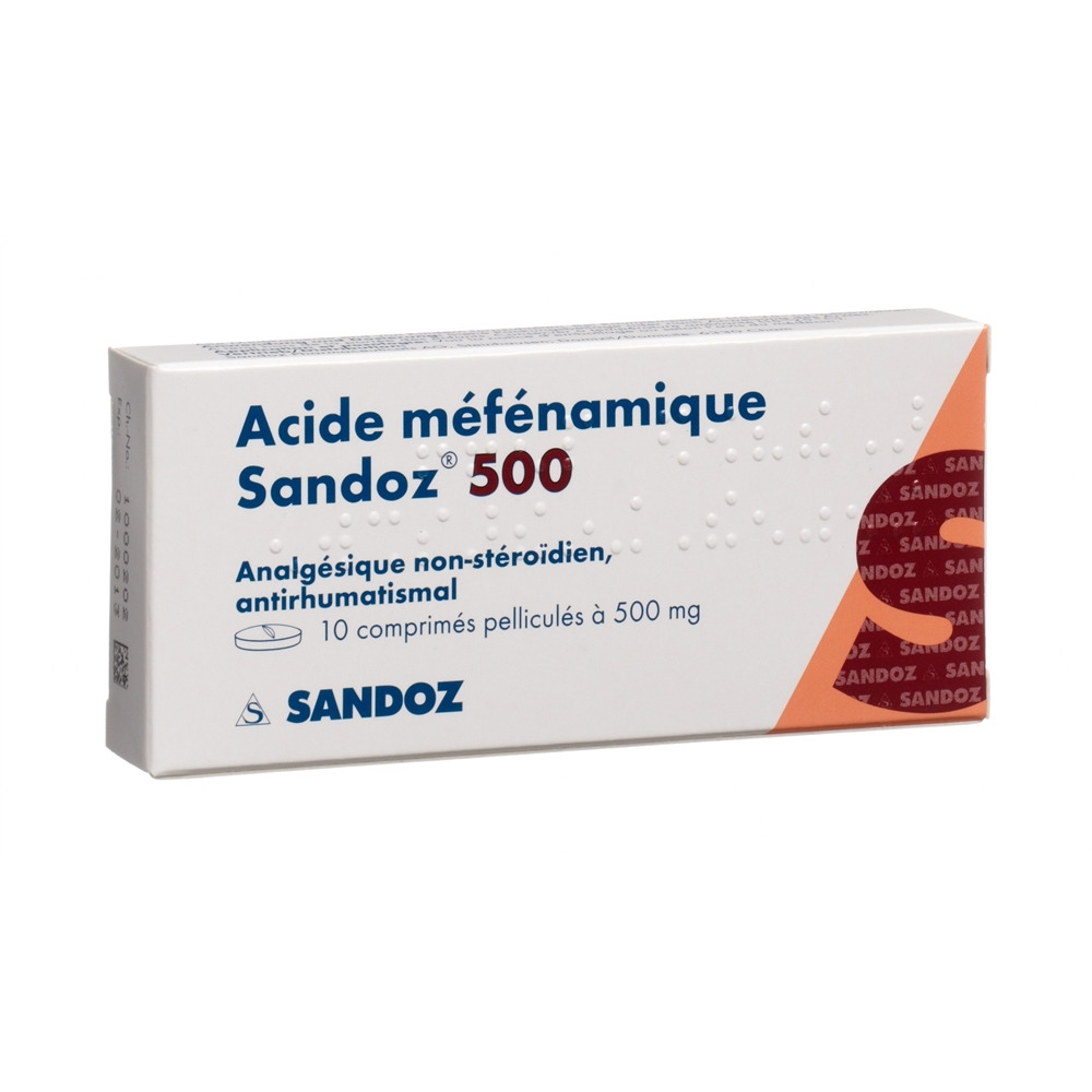 ACIDE MEFENAMIQUE Sandoz cpr pell 500 mg 10 pce