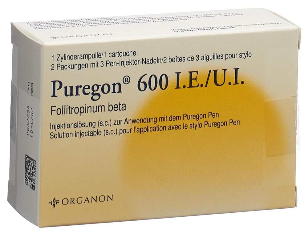 Puregon 600 I.E., Zylinderampullen für Pen, Injektionslösung