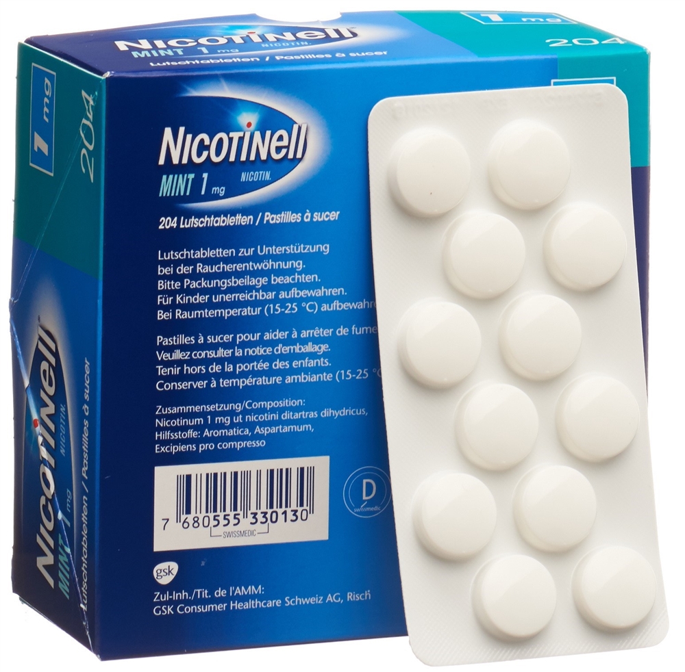 NICOTINELL cpr sucer 1 mg mint 204 pce