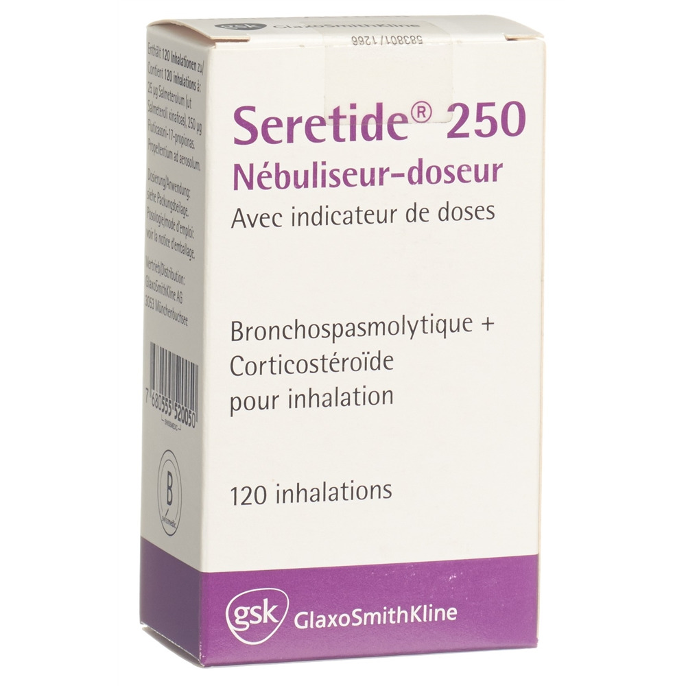 SERETIDE 250 aéros doseur 120 dos