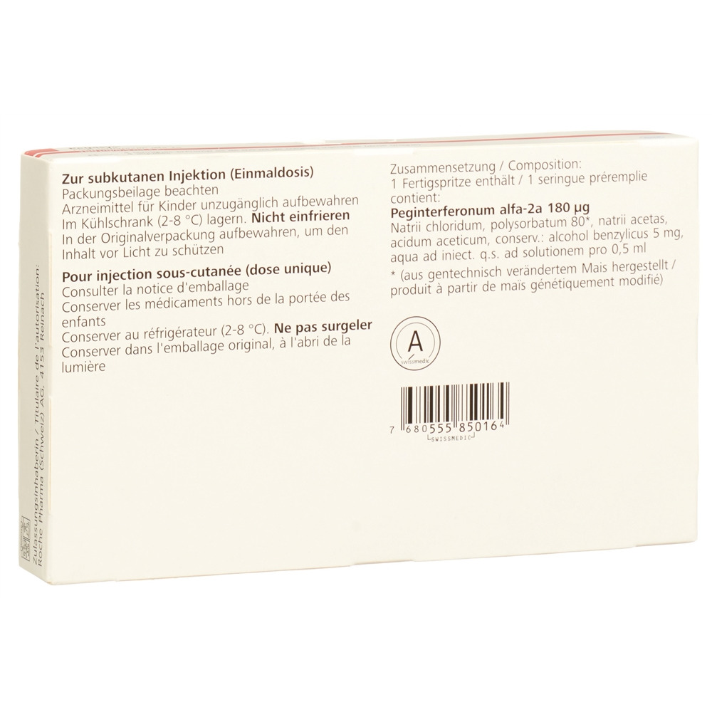 PEGASYS sol inj 180 mcg/0.5 ml ser pré 4 x 0.5 ml