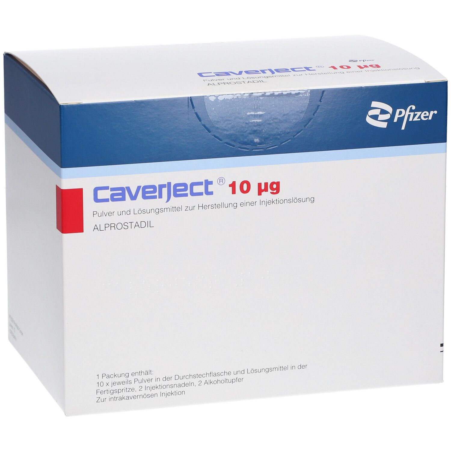 Caverject DC 10, Pulver und Lösungsmittel zur Herstellung einer Injektionslösung in einer Fertigspritze