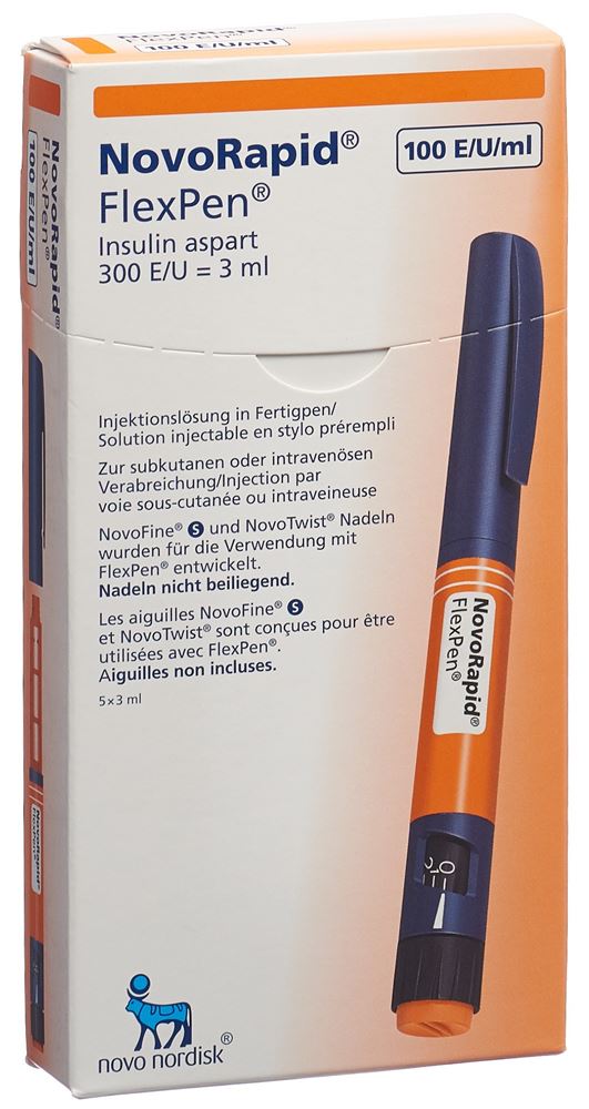 INSULINE NovoRapid FlexPen 5 stylo pré 3 ml