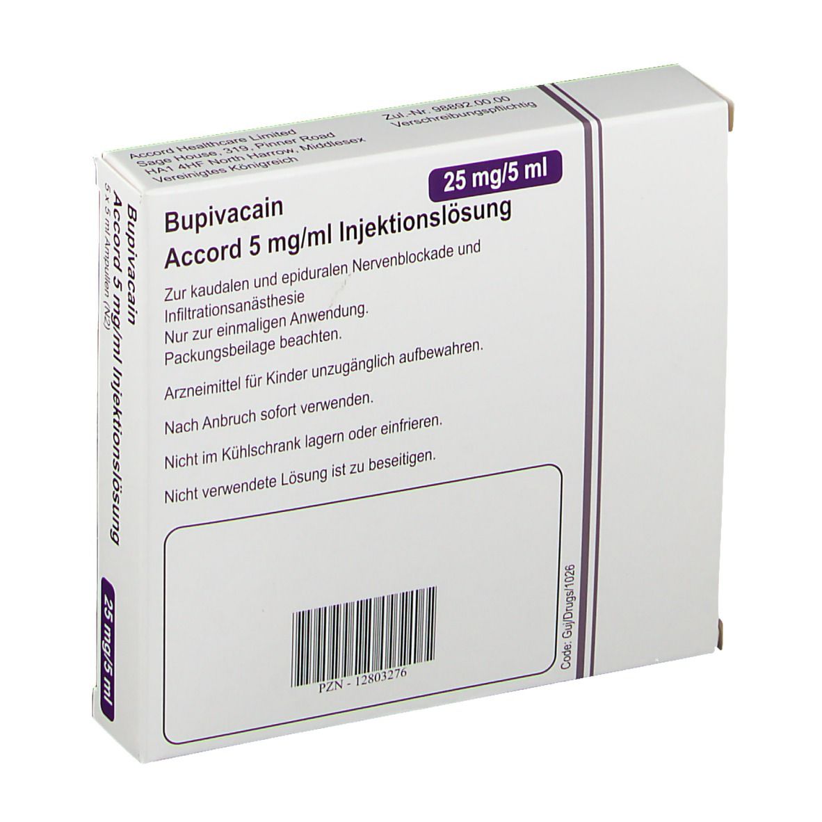 Bupivacain Sintetica 1,25 mg/ml, soluzione per infusione