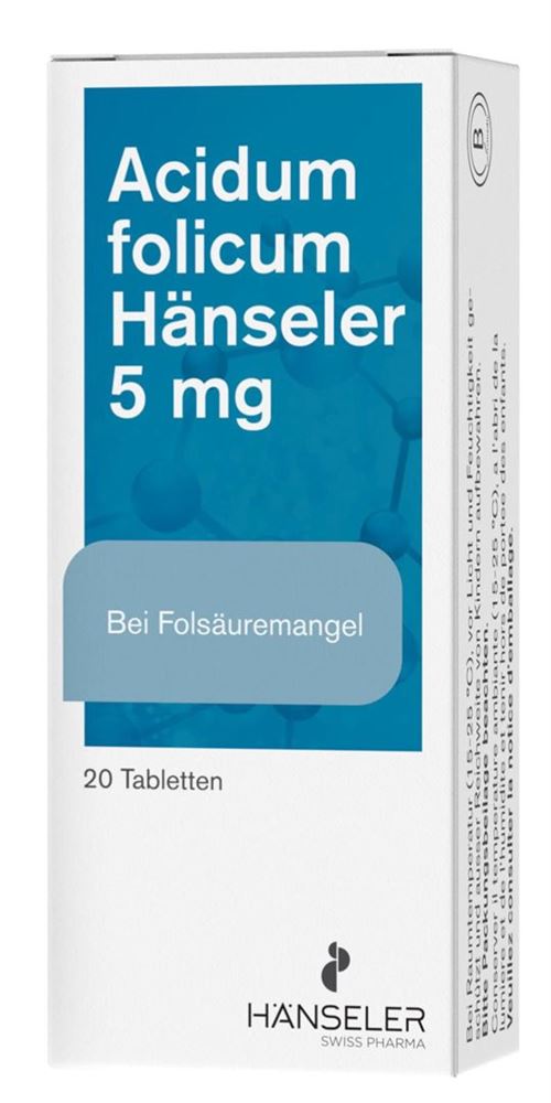 ACIDUM FOLICUM Hänseler cpr 5 mg 20 pce
